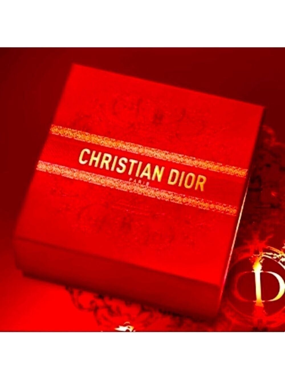 Dior Red Holidays Empty Square Gift Box Paper Christmas New Authentic